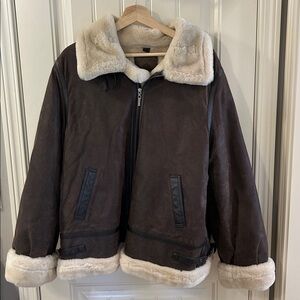 St. John’s Bay Genuine Leather Women's Bomber Aviator Jacket XL